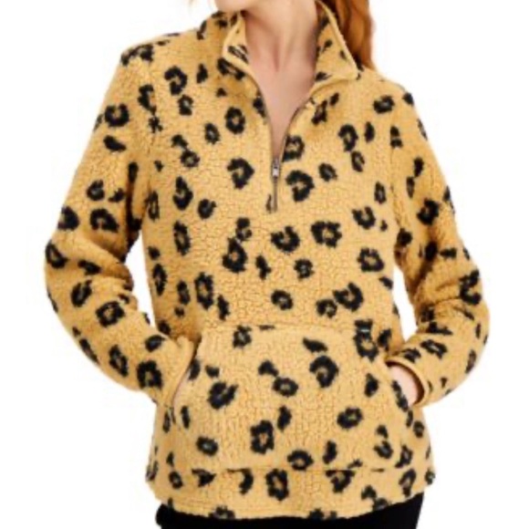 Style & Co. Jackets & Blazers - Style & Co Animal Print Half-Zip  Size XL